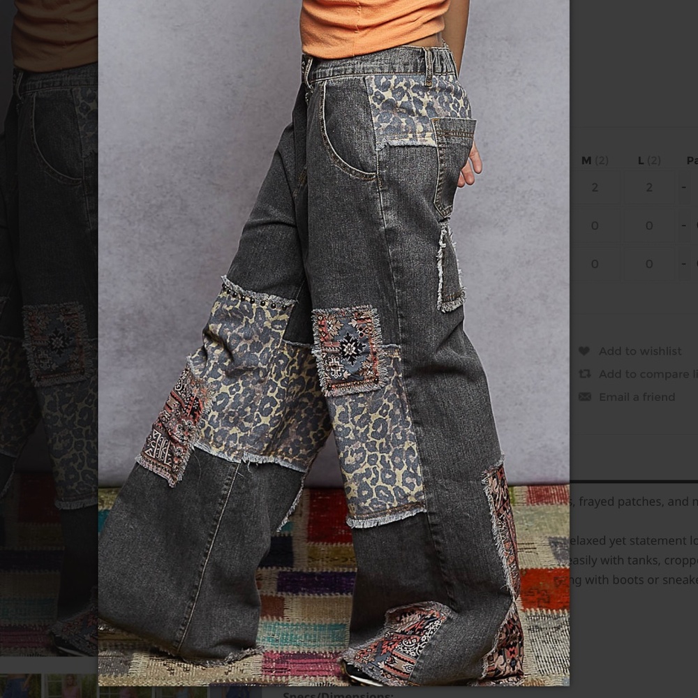 POL Gray Patchwork Straight Leg Pants - image 3